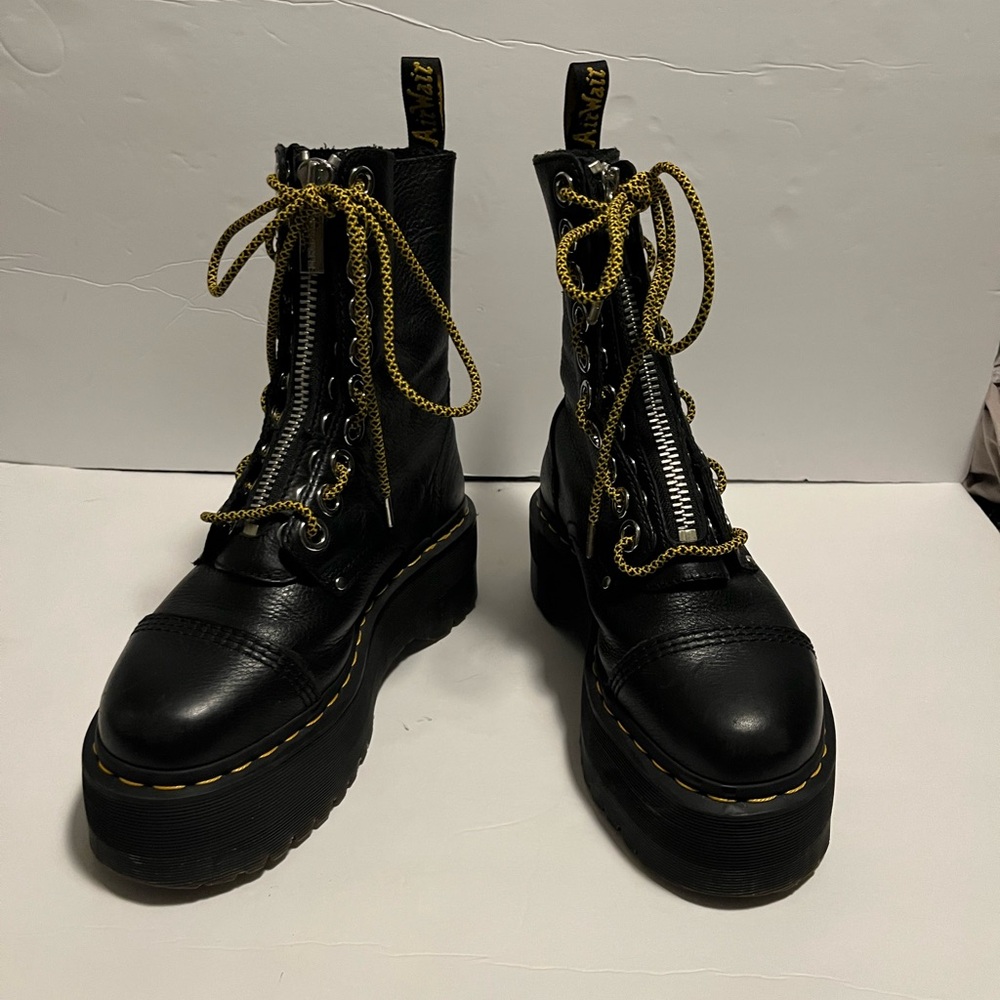 Dr. Martens Black Leather Platform Boots
